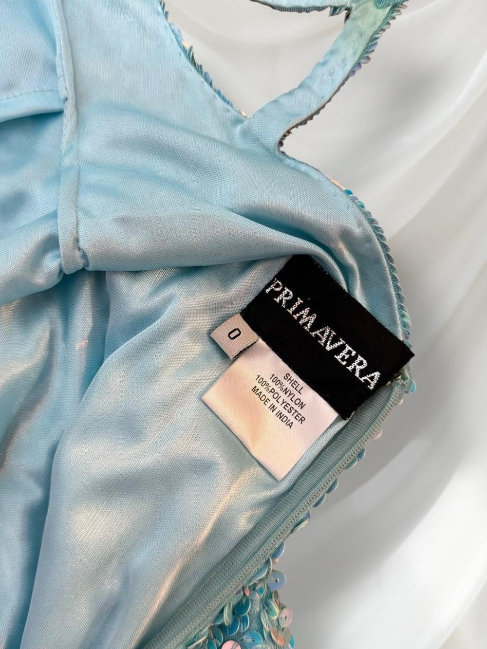 Sequin Mermaid Evening Dress in Aqua Blue - Strappy Back - Picture 8 of 8